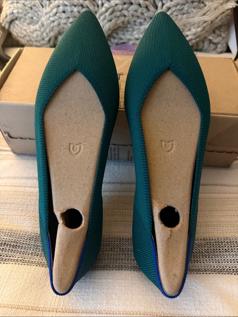 Rothy’s Point II Flat in Dark Emerald NWT 7.5